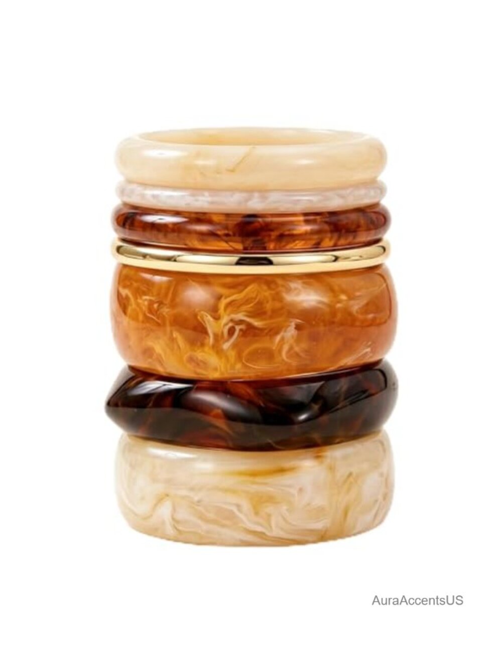 Chunky Resin Bangle Set Acrylic Bracelets Retro Stackable Wrist